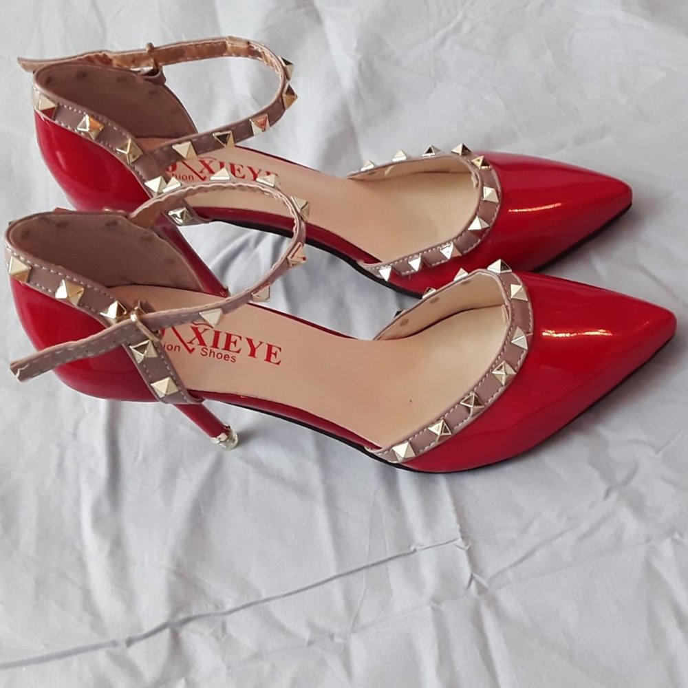 Red Spikey Shoes - Picture 2 of 3